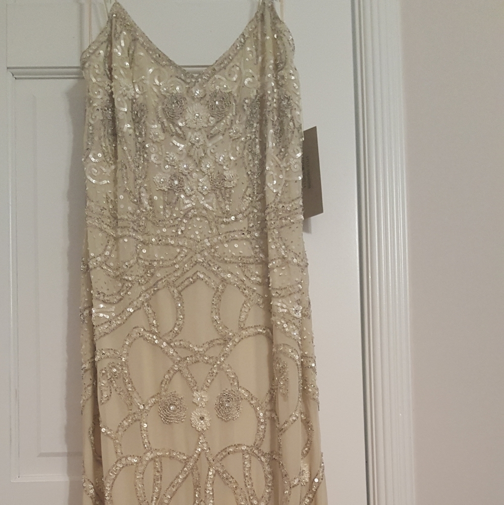 Vintage style Vanilla sequin evening gown
